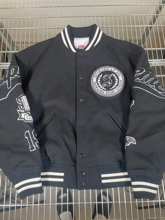 Supreme Other - Supreme Veritas Varsity Jacket Black UNDER RETAIL